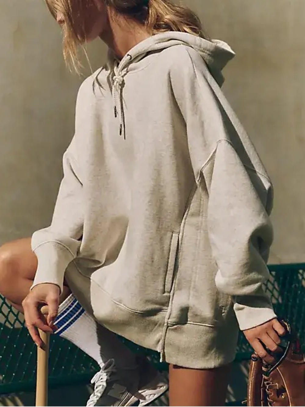 Free People FP Movement Sprint To The Finish Hoodie Sweatshirt - Gray - NWOT